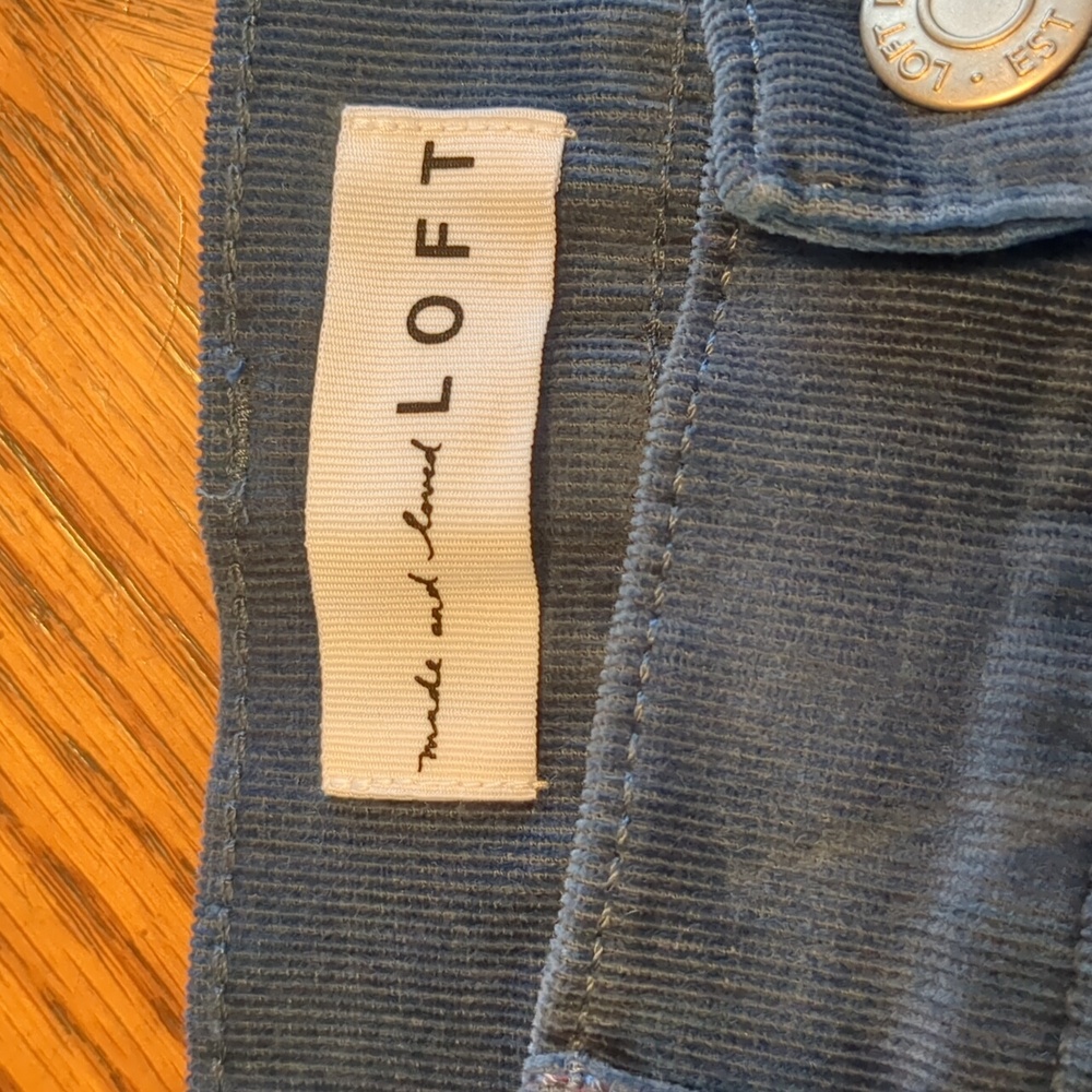 Loft Wedgewood Blue Corduroy Skinny Pants 28/6P - Picture 9 of 12